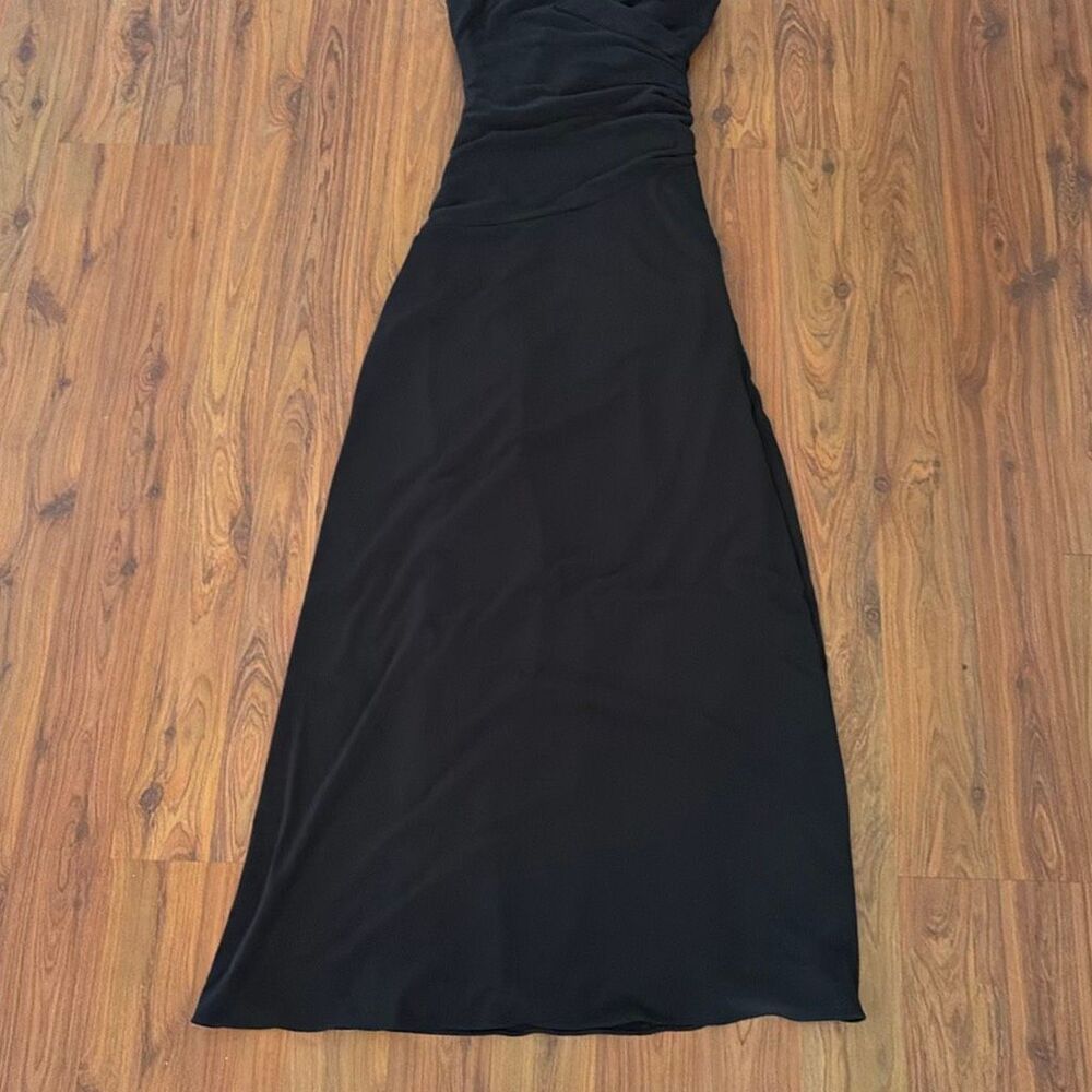 Laundry by Shelly, Seagal, black stunning strapless, neat stretch, dress gown, w